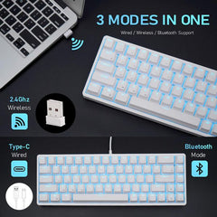ROYAL KLUDGE RKG68 Hot Swappable Blue Switch Wireless Mechanical Gaming Keyboard