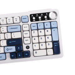 Ajazz AF98 PLUS RGB Tri-Mode Wireless Membrane Keyboard, Blue White