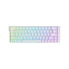 AJAZZ AK680 V2 e-sports magnetic switch gaming keyboard in Contour Line-White featuring colorful backlit keys.