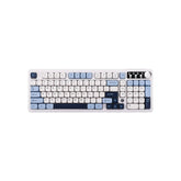 Ajazz AF98 PLUS RGB Tri-Mode Wireless Membrane Keyboard, Blue White