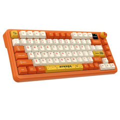 Ajazz AK820 MAX Plus Tri-Mode Wireless Mechanical Keyboard (TFT Display Version), Cheese Orange