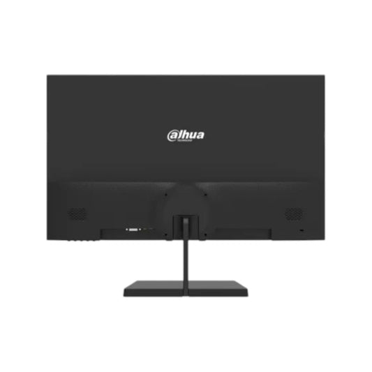 Dahua DHI-LM22-A201YFS 21.45-inch Full HD monitor, rear view highlighting connectivity ports, stand design, and VESA mount capability.