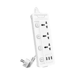 Deli ET410 2 Pin 3 Port 2 Meter Power Strip