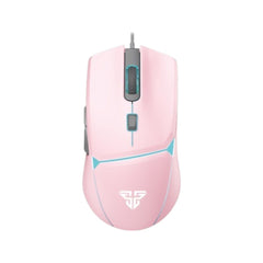 Fantech Crypto VX7 Sakura Edition 6-button USB wired gaming mouse in pink with blue accents.