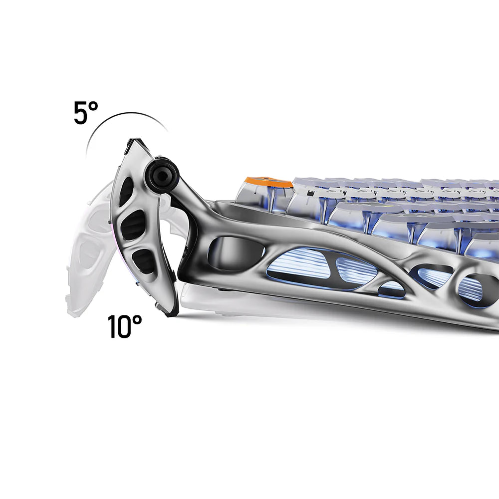 GravaStar Ultimate Gaming Set in Interstellar Silver featuring Mercury K1 Pro 75% compact keyboard and 49g magnesium Mercury X Pro wireless mouse.