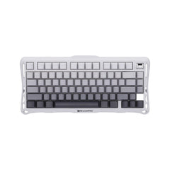 GravaStar Mercury K1 mechanical keyboard in Gradient White finish featuring grey and white themed keycaps.