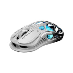 GravaStar Mercury M1 Pro tri-mode wireless gaming mouse in gradient black featuring a hollowed mecha design with a lightweight shell.