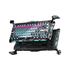 GravaStar Mercury V75 Pro 75% magnetic switch gaming keyboard featuring a futuristic Cyberpunk theme and colorful RGB backlighting.