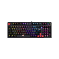 Jedel KL-114 mechanical gaming keyboard featuring vibrant RGB backlighting and a durable, compact design for competitive gaming.