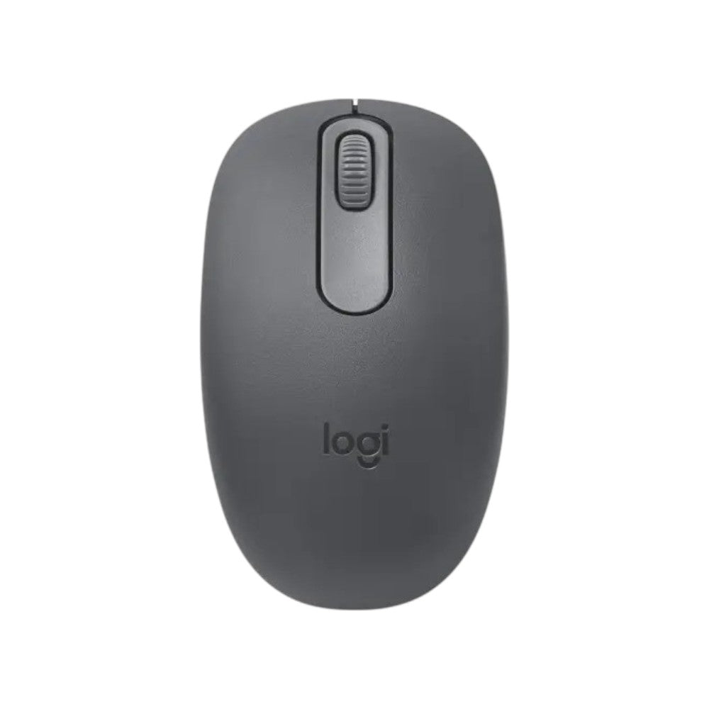 Logitech M196 compact wireless Bluetooth mouse in an elegant graphite finish featuring a minimalist design.