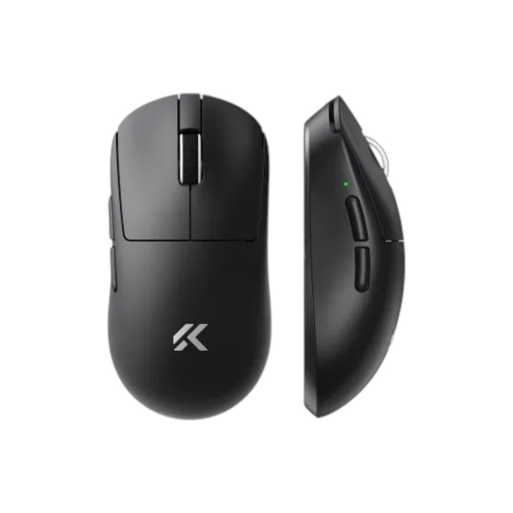 MCHOSE A7 V2 Pro tri-mode wireless gaming mouse in black, featuring an ergonomic design with a dedicated USB receiver for high-performance gaming.
