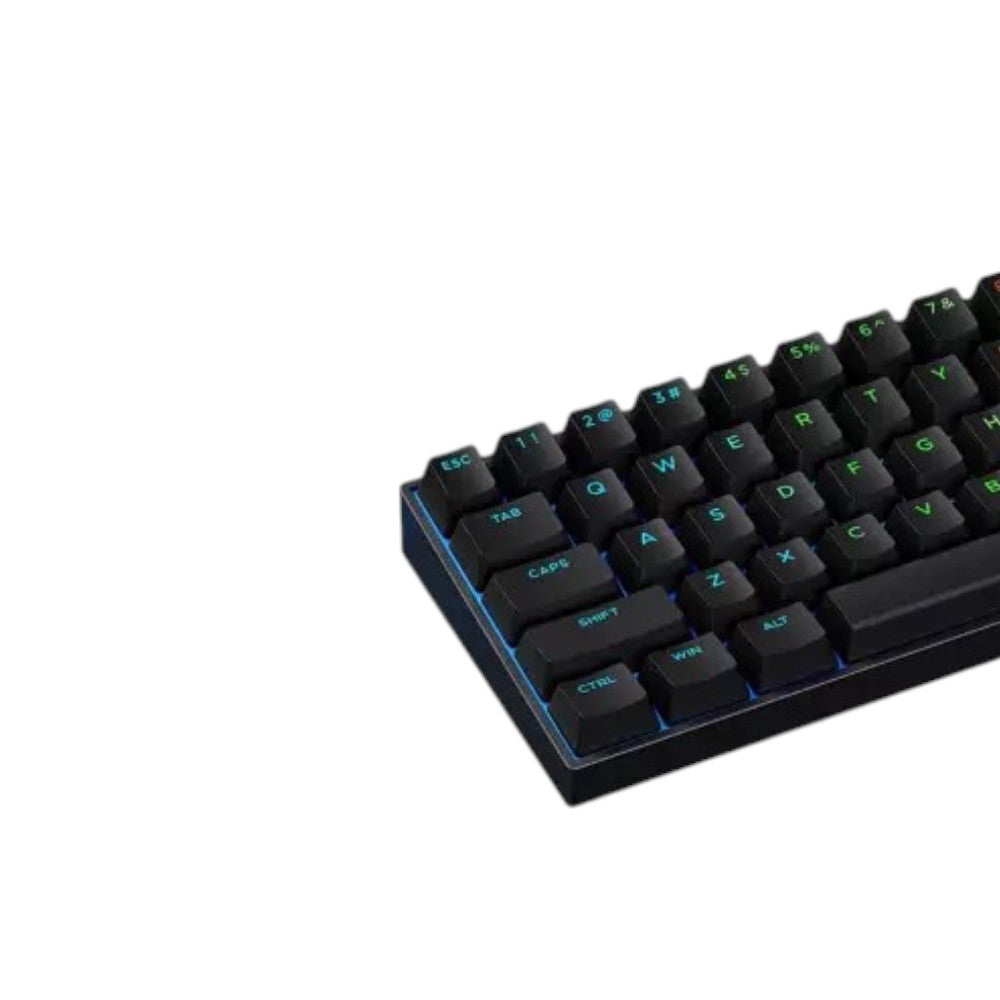 MCHOSE Ace60 Pro magnetic switch HE gaming keyboard in black featuring a green LED backlight.