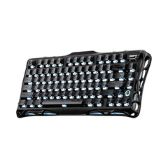 Mercury K1 mechanical keyboard in Stealth Black finish with custom dark blue keycaps.