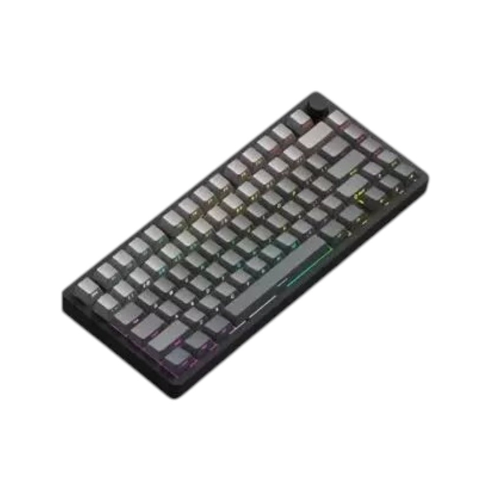 Monka A75 MAX tri-mode RGB mechanical keyboard in Shadow Ride black featuring side-printed keycaps.