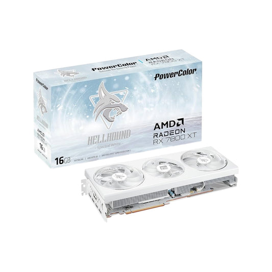 PowerColor Hellhound Spectral White AMD Radeon RX 7800 XT 16GB GDDR6 Graphics Card