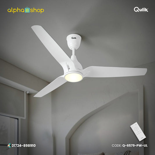 Qulik Nexa 56" Silent Series Energy Saving BLDC Remote Control Underlight Ceiling Fan (Pearl White) | Q-6579-PW-UL