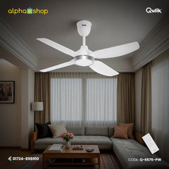 Qulik Windora 56" energy saving BLDC remote control ceiling fan in Pearl White (Q-6575-PW).