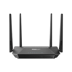 TOTOLINK A302R AC1200 wireless dual band megabit router in black featuring multiple high-gain external antennas.