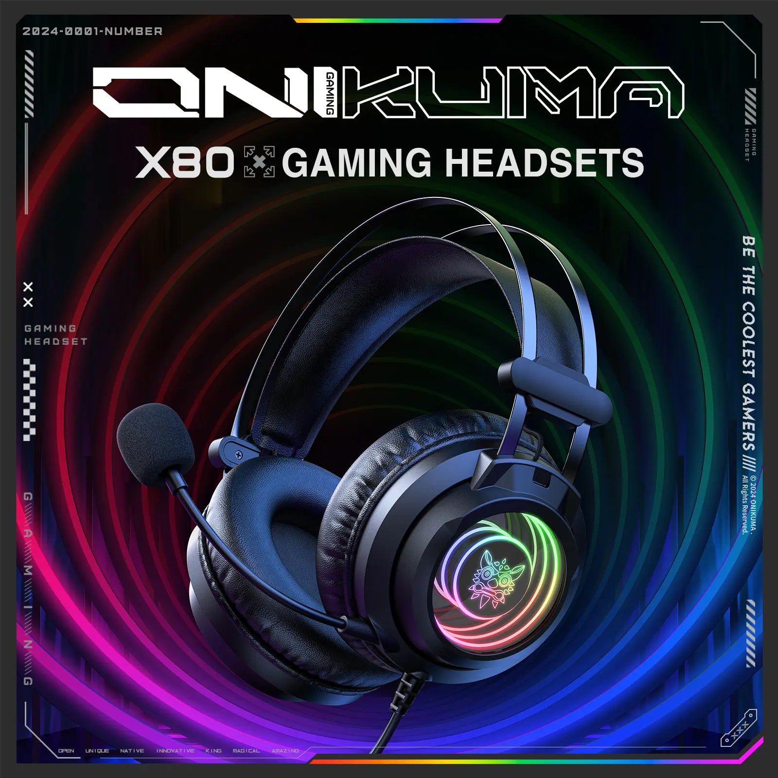 Onikuma X80 Wired Gaming Headphone (HOK3503)