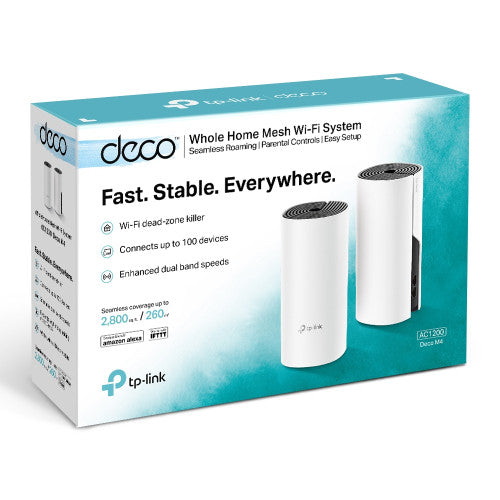 TP-Link Deco M4 AC1200 Dual-Band Mesh Router (2 Pack) (RTPL4016)
