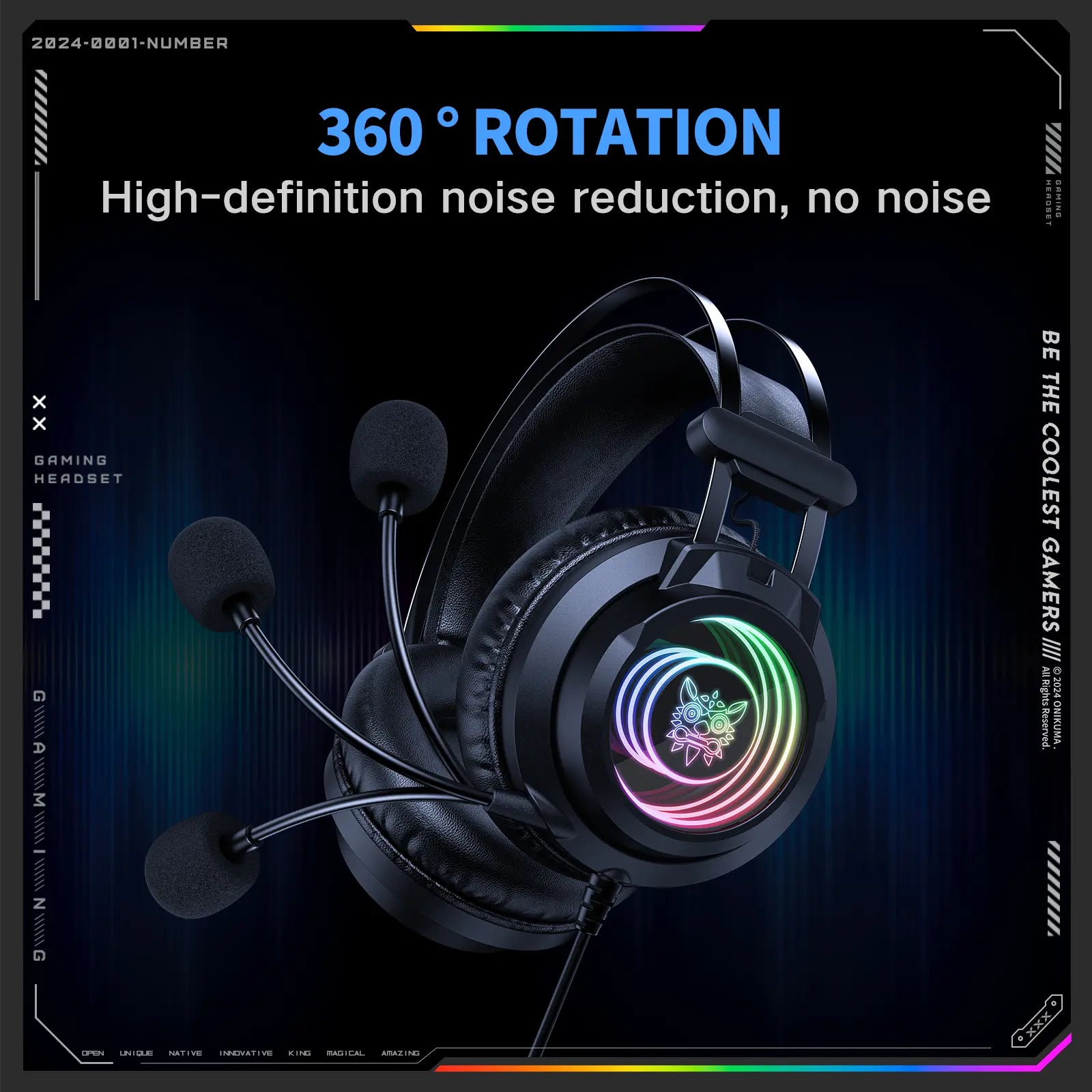 Onikuma X80 Wired Gaming Headphone (HOK3503)