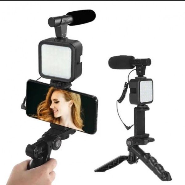 VIDEO Making Kit AY-49 Remote Control Vlogging Video Making Kits Microphone LED Fill Light Mini Tripod (TNB0001)