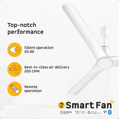 Atomberg Aris Contour Smart 48" BLDC Ceiling Fan (Marble White) | AT-143