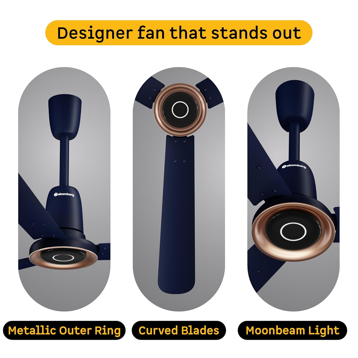 Atomberg Studio Nexus Smart 1400mm BLDC Ceiling Fan with IoT & Remote Control (Ritz Blue) | AT-148