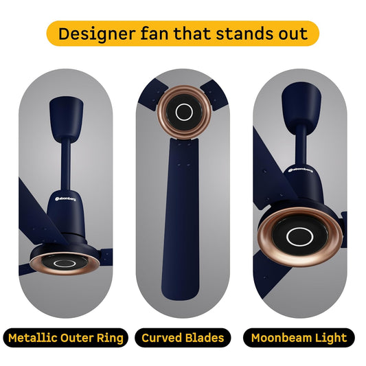 Atomberg Studio Nexus Smart 1400mm BLDC Ceiling Fan with IoT & Remote Control (Ritz Blue) | AT-148