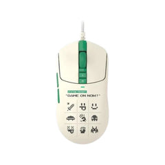 A4tech Bloody W72 Ultra Wired Gaming Mouse in White and Green featuring customized side buttons and gaming sensor.