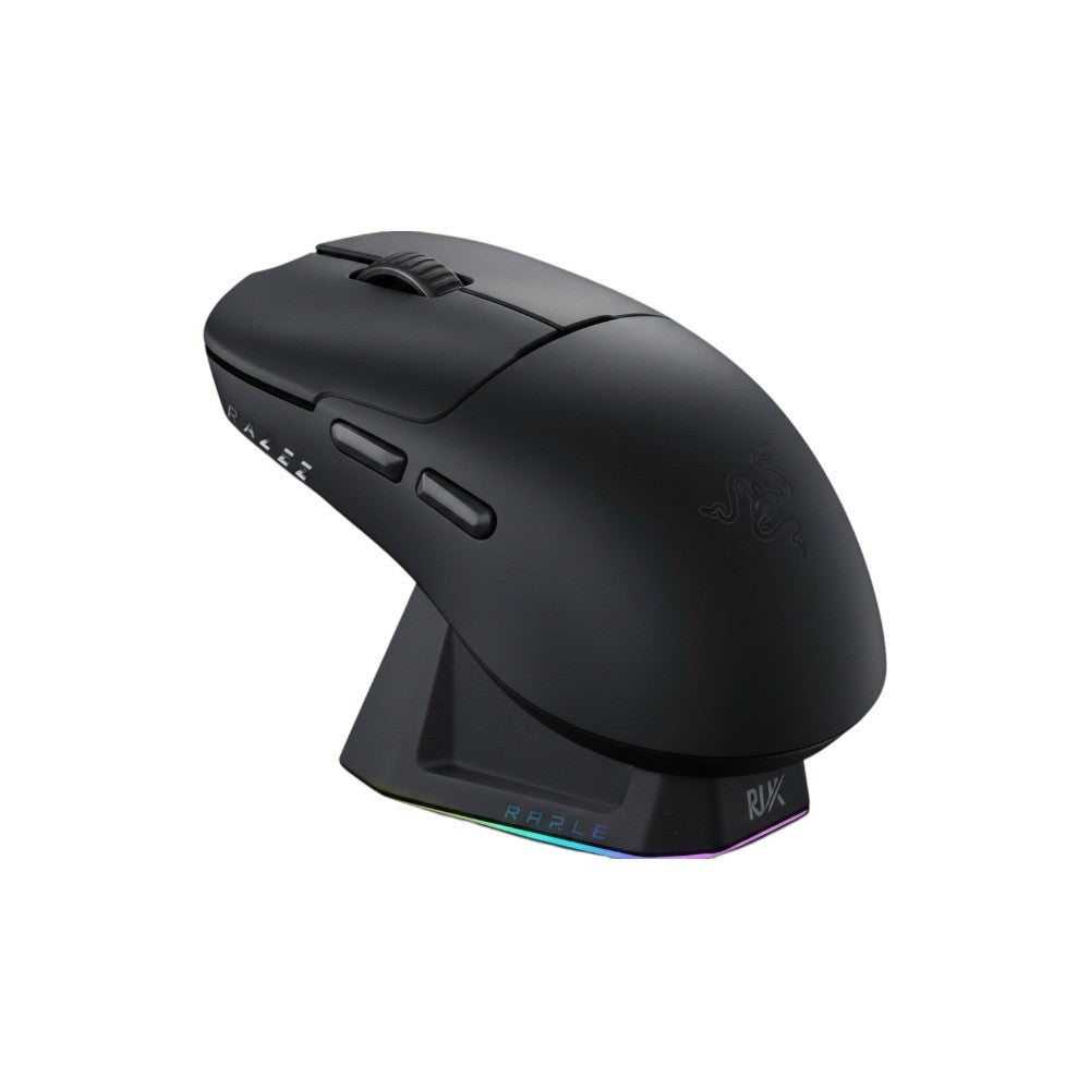 AJAZZ AJ159 Pro 8KHz tri-mode wireless gaming mouse in black featuring vibrant RGB lighting.