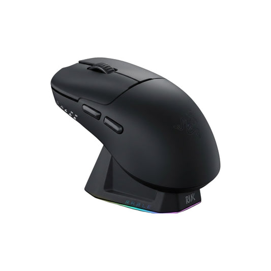 AJAZZ AJ159 Pro 8KHz tri-mode wireless gaming mouse in black featuring vibrant RGB lighting.