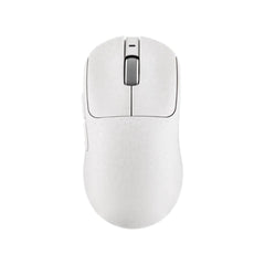 AJAZZ AJ199 MAX tri-mode wireless gaming mouse in white with carbon fiber texture.