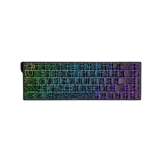 AJAZZ AK680 V2 e-sports magnetic switch gaming keyboard in Contour Line-Black featuring vibrant RGB lighting.