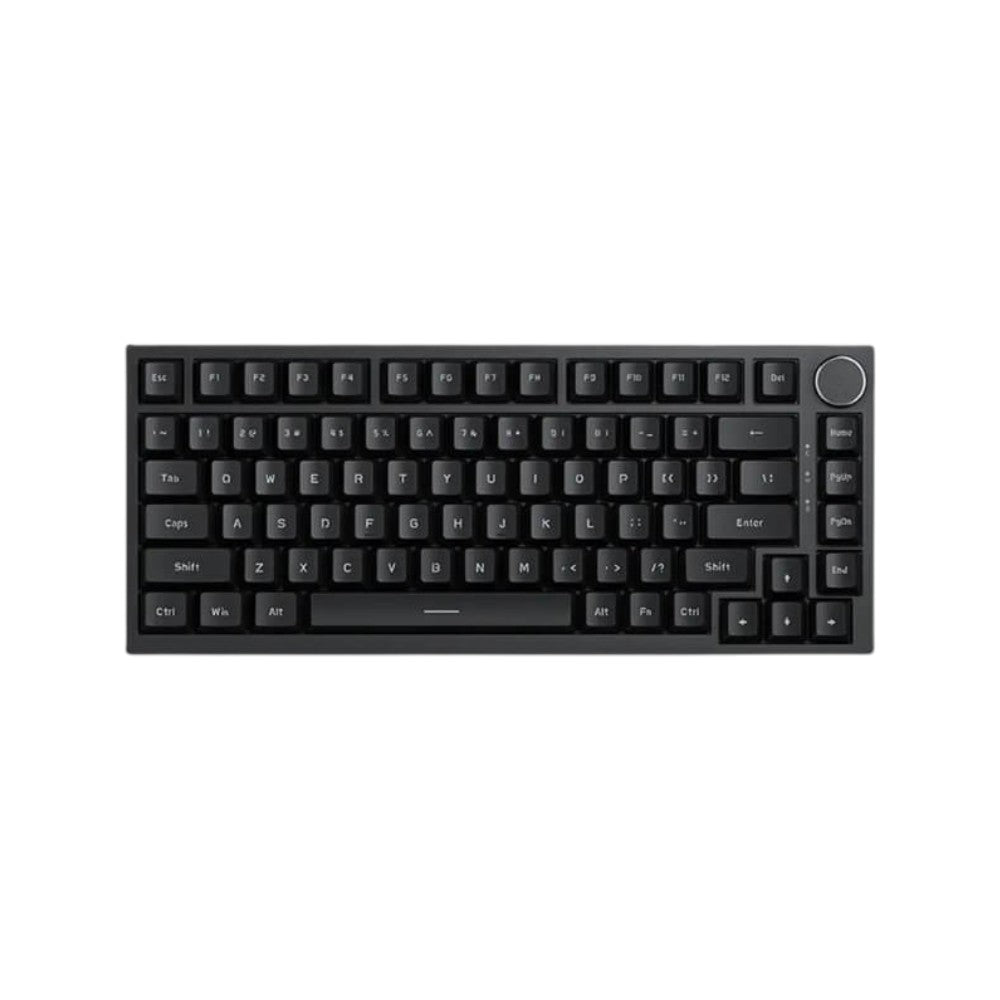 AJAZZ AK820 gasket-mounted 75% wired mechanical gaming keyboard in black featuring a star logo and white backlighting.