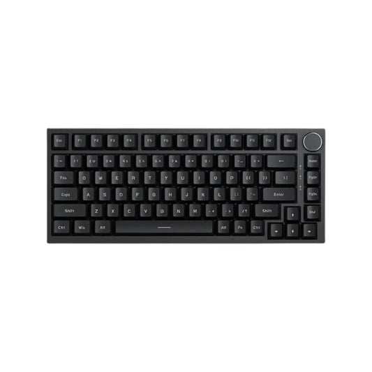 AJAZZ AK820 gasket-mounted 75% wired mechanical gaming keyboard in black featuring a star logo and white backlighting.