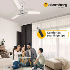 Atomberg Studio+ 48" 35W BLDC motor Energy Saving Anti-Dust Speed Indicator Light Ceiling Fan with Remote Control  ( Marble White )  AT-106