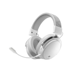 ATK Neptune N9 wireless gaming headset in white featuring an attached boom microphone and plush ear cushions.