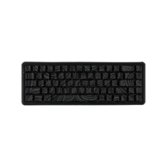 Ajazz AK680 Max HE tri-mode mechanical gaming keyboard featuring topographic themed keycaps, magnetic hall effect switches, and RGB lighting.