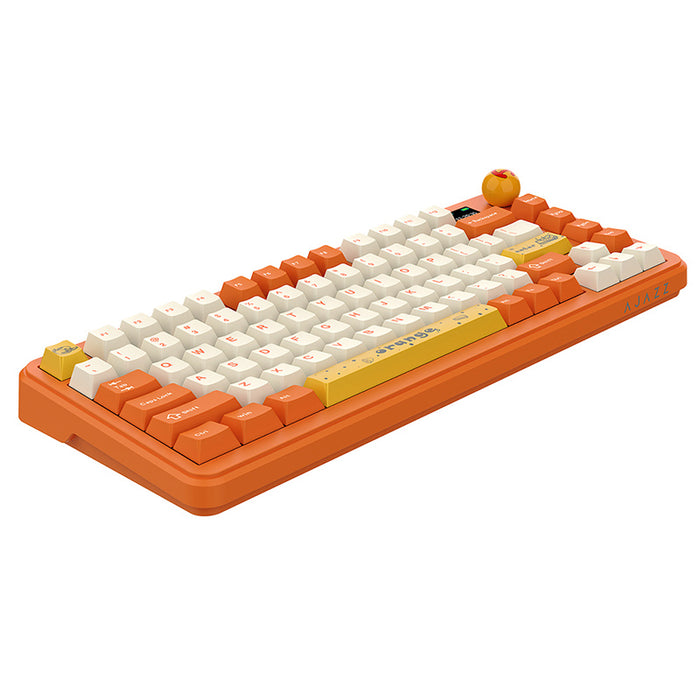 Ajazz AK820 MAX Plus Tri-Mode Wireless Mechanical Keyboard (TFT Display Version), Cheese Orange (KAJZ719)