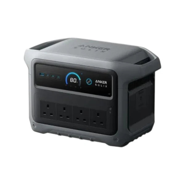 Anker SOLIX C1000 Gen 2 2000W portable power station with digital display and multiple power output ports.