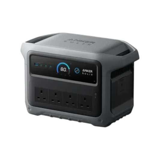 Anker SOLIX C1000 Gen 2 2000W portable power station with digital display and multiple power output ports.