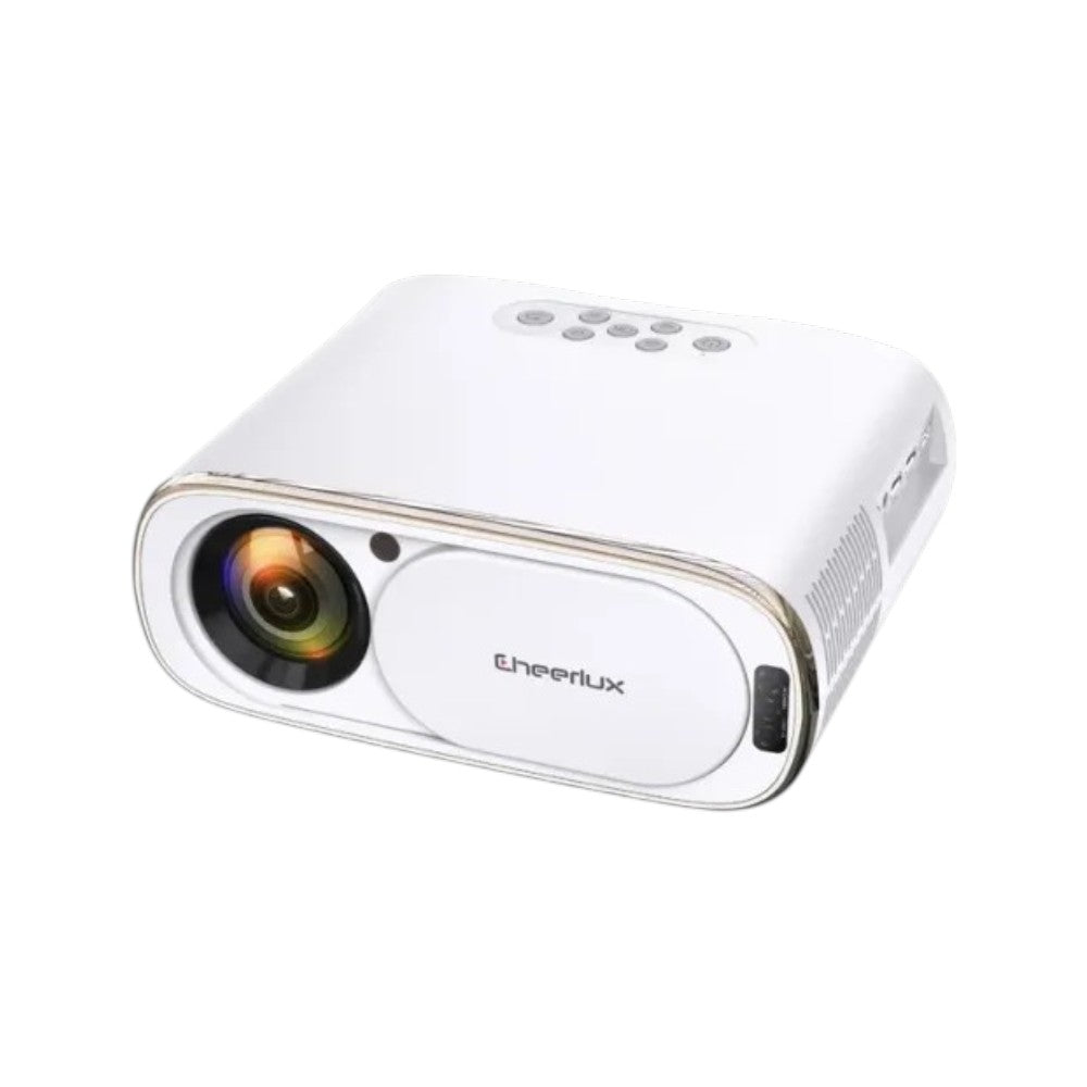 Cheerlux C16 4000 lumens Full HD Android multimedia projector in white finish.