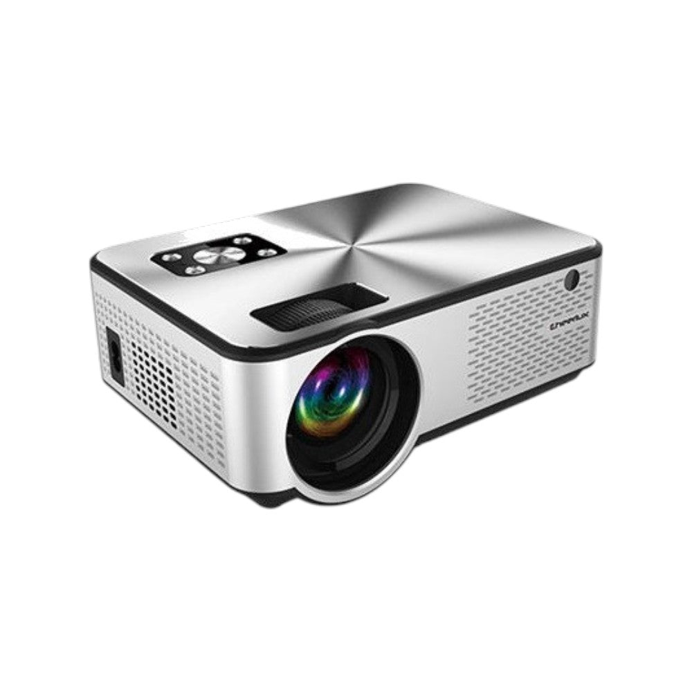 Cheerlux C9 Android WiFi Full HD 3600 Lumens LED projector with built-in TV port in silver finish.