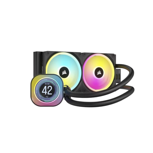 Corsair iCUE Link H100i LCD RGB 240mm AIO Liquid CPU Cooler With Display & iCUE LINK System Hub