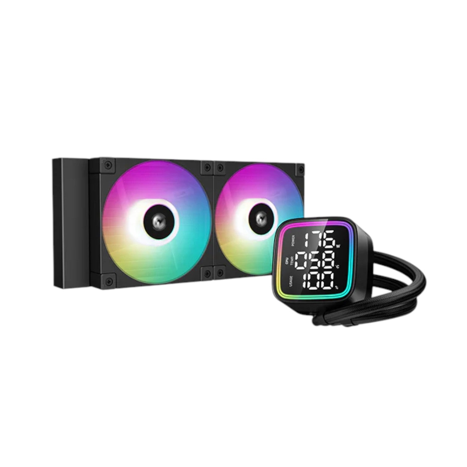 DeepCool LD240 240mm ARGB Liquid CPU Cooler With Display (CPUDP17236)