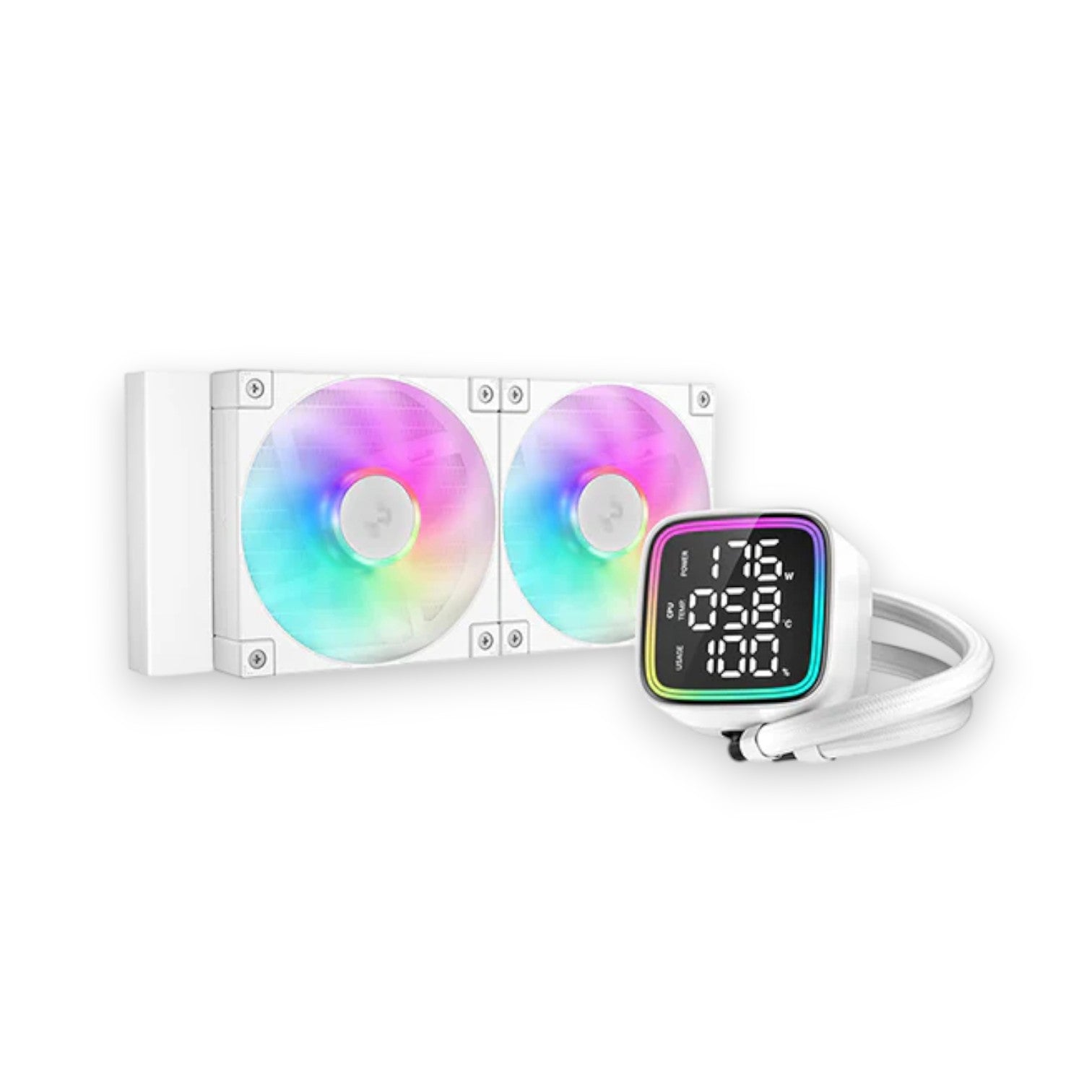 DeepCool LD240 WH 240mm ARGB Liquid CPU Cooler With Display (CPUDP17235)