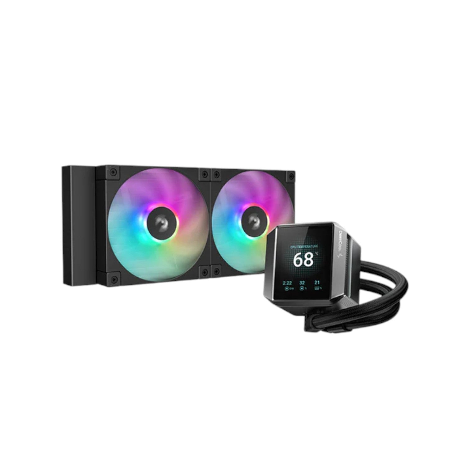 DeepCool MYSTIQUE 240 ARGB 240mm Liquid CPU Cooler With Display (CPUDP17202)