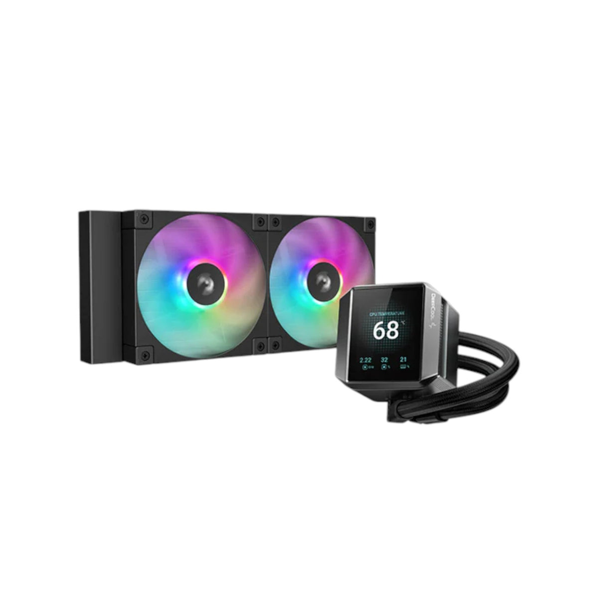 DeepCool MYSTIQUE 240 ARGB 240mm Liquid CPU Cooler With Display (CPUDP17202)