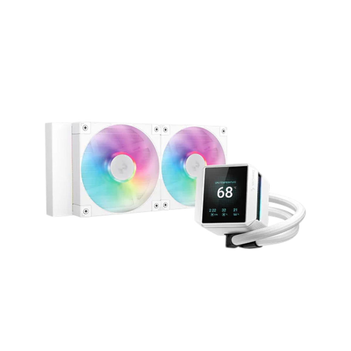 DeepCool MYSTIQUE 240 WH ARGB 240mm Liquid CPU Cooler With Display (CPUDP17201)